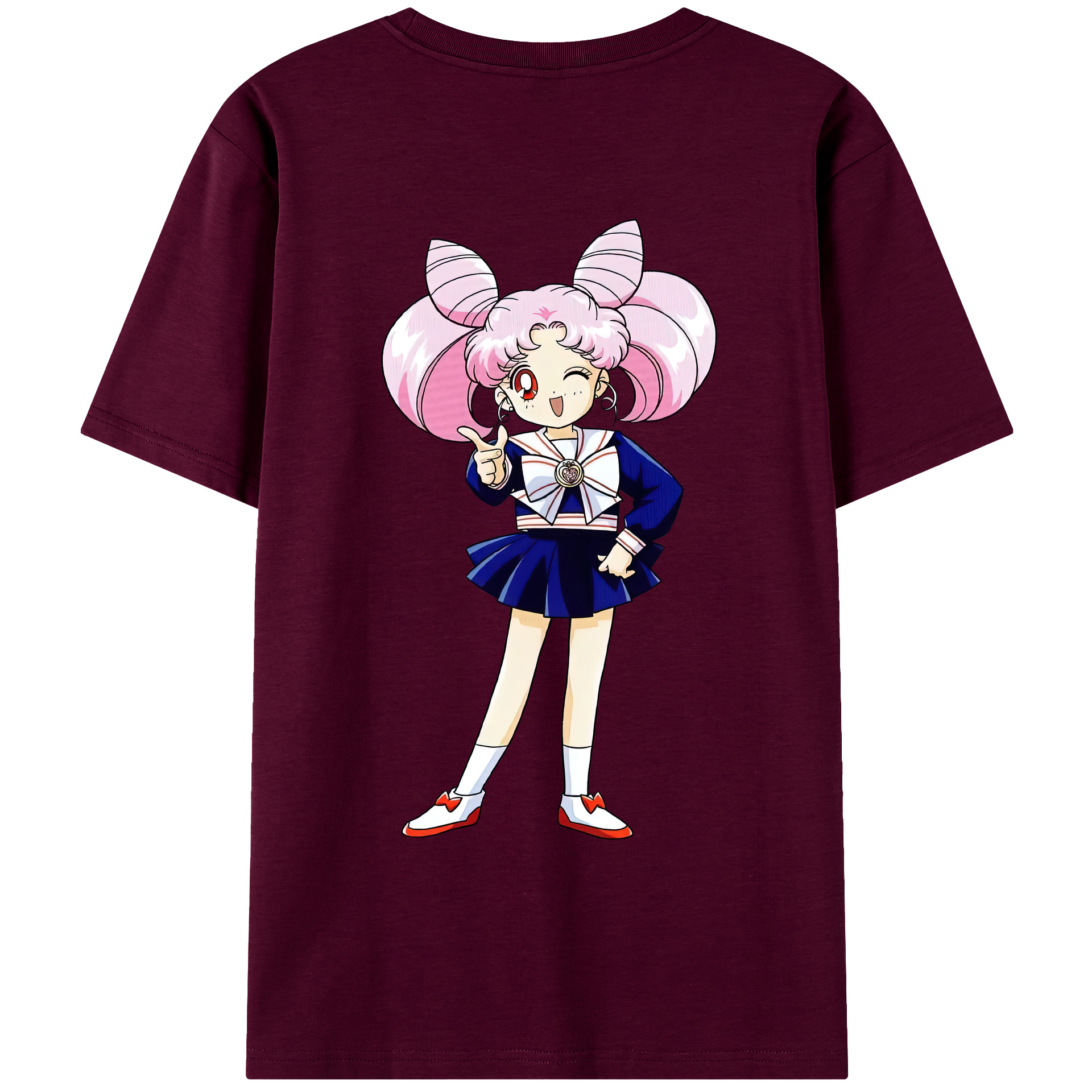 （画像用） 美少女戦士セーラームーン ちびうさ Sailor Moon Chibiusa Tsukino Usagi Small Lady Serenity レディース半袖Tシャツ(バックプリント)